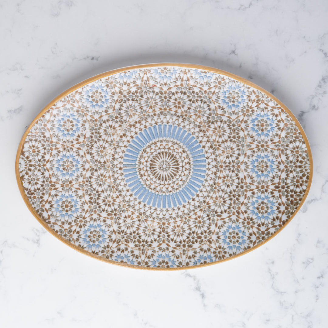 Oval Plate with Foot | Porcelain, Pack of 12 | 11"