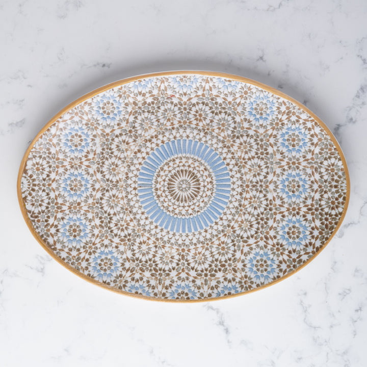 Oval Plate with Foot | Porcelain, Pack of 12 | 11"