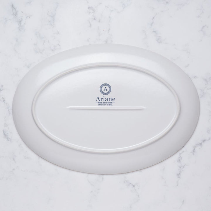 Oval Plate with Foot | Porcelain, Pack of 12 | 11"