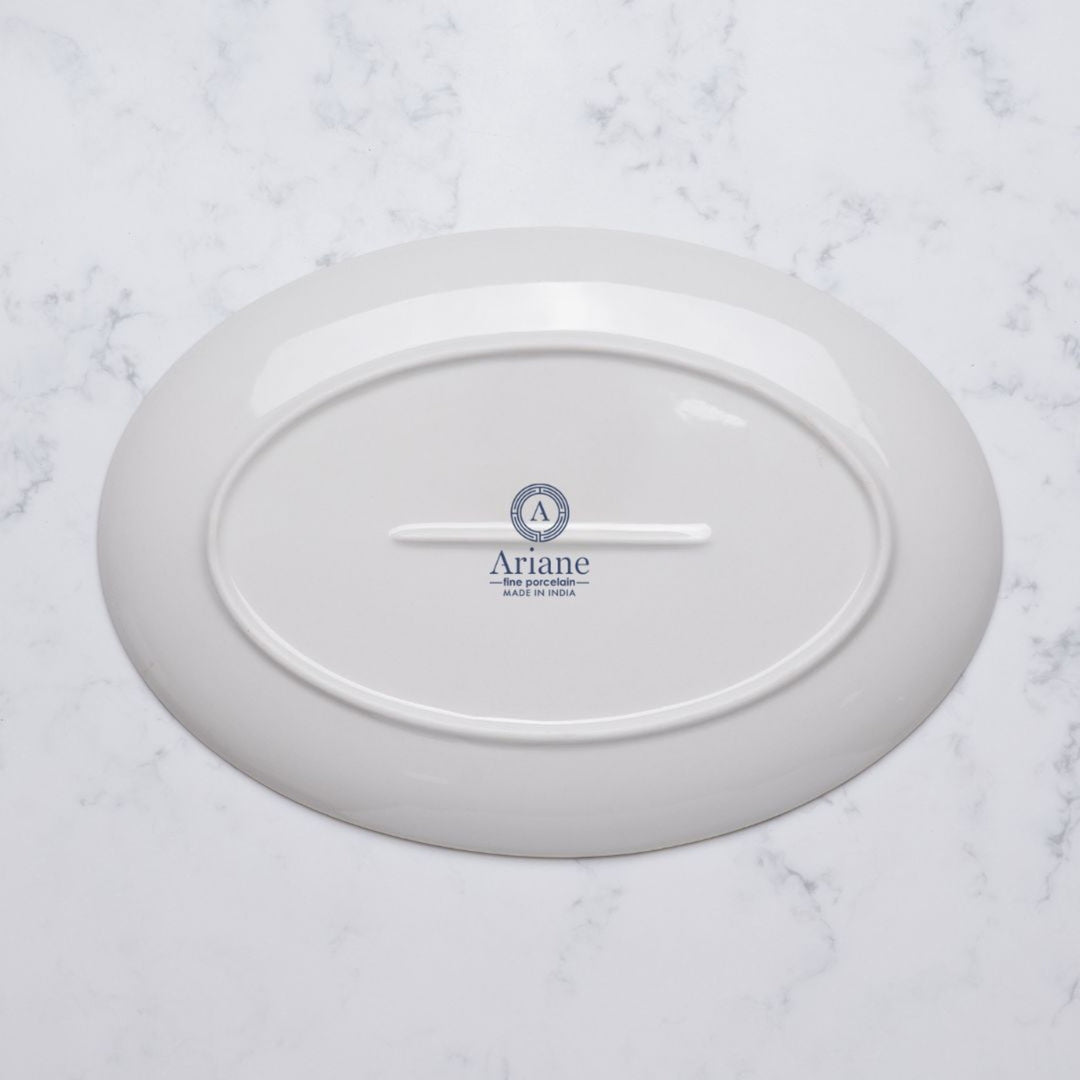 Plate Oval With Foot | Porcelain, 11" | Pack of 12