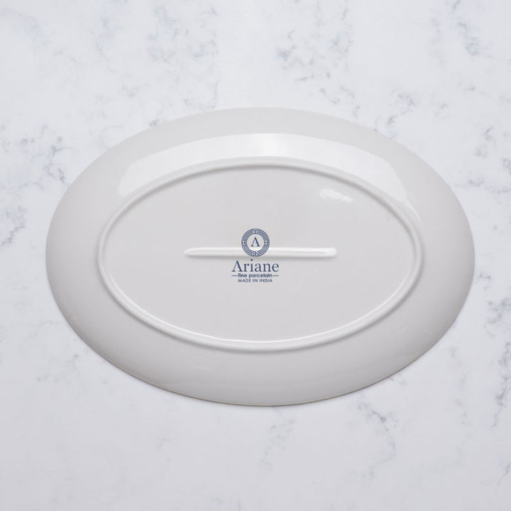 Plate Oval With Foot | Porcelain, 11" | Pack of 12