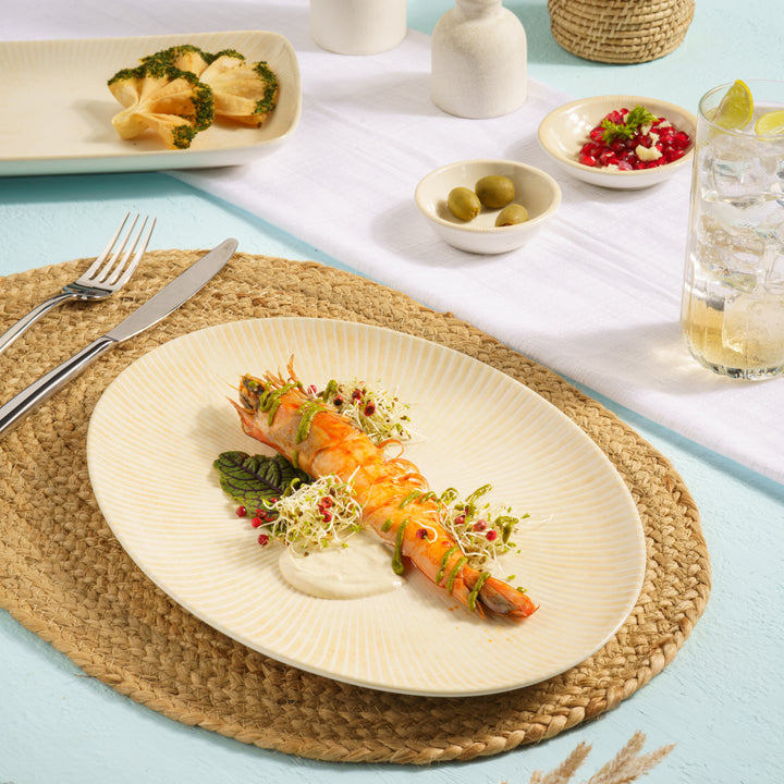 Plate Oval With Foot | Porcelain, 12.59" | Pack of 12