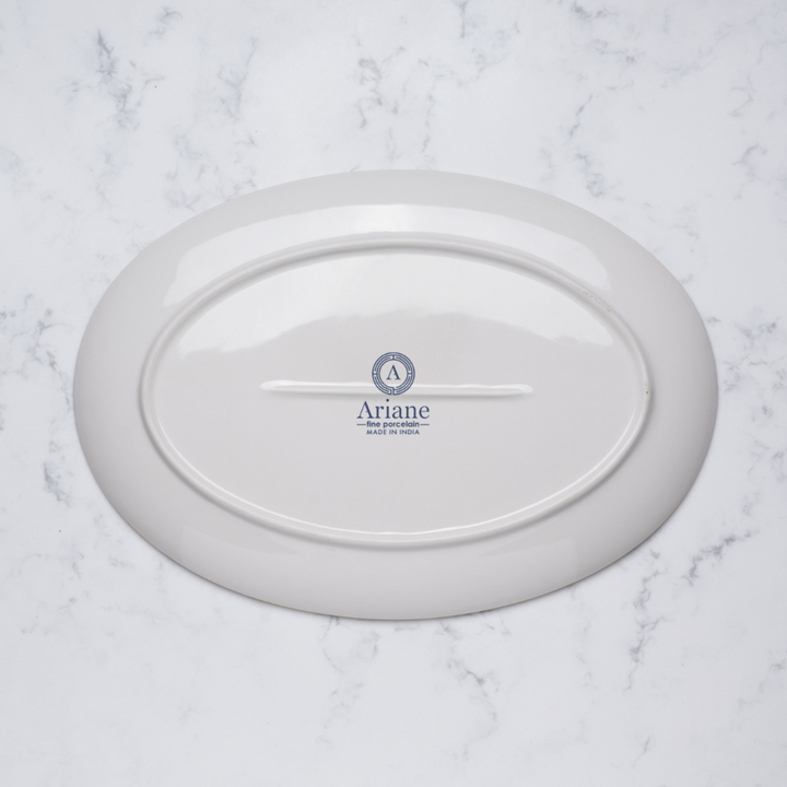 Oval Plate with Foot | Porcelain, 12,59" | Pack of 12