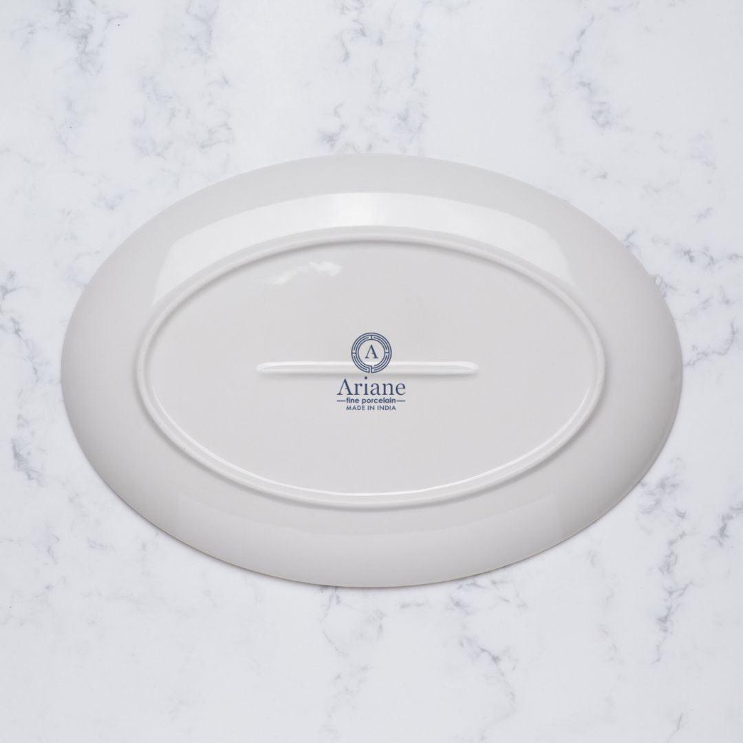 Premium Oval Plate with Foot | 12.59" | Porcelain | Set of 6