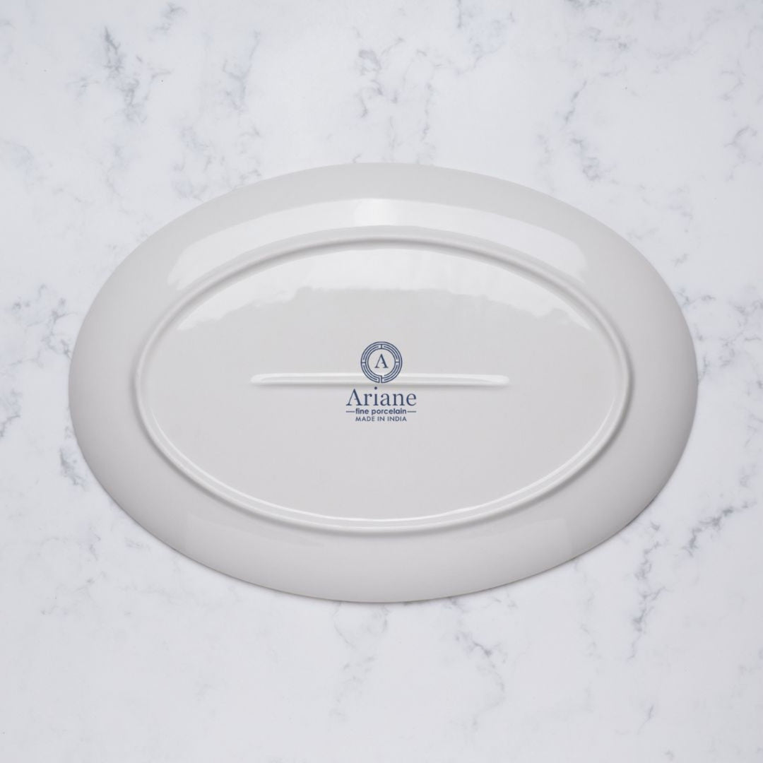 Premium Oval Plate with Foot | 11" | Porcelain | Set of 12