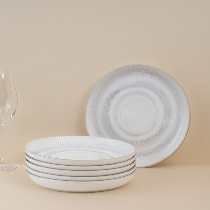 Luxury Porcelain Flat Plate Collection | Pack of 6