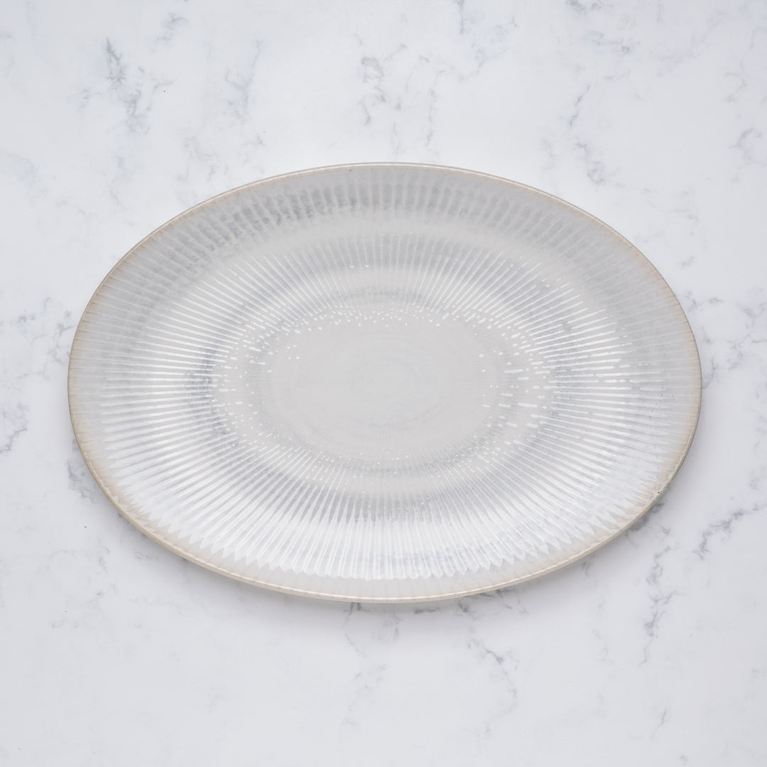 Oval Plate with Foot | Porcelain,  11" | Pack of 6