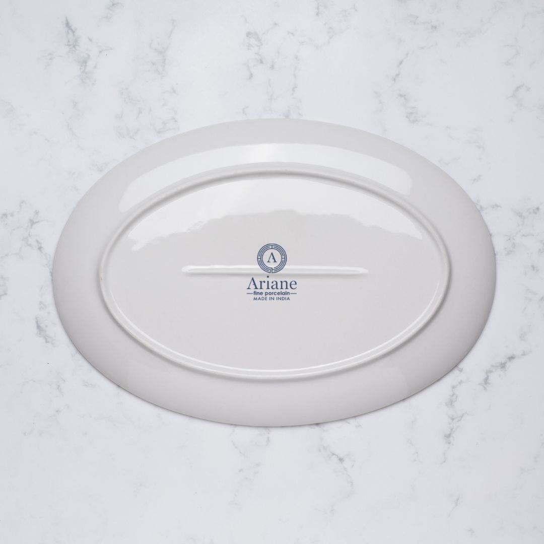 Oval Plate with Foot | Porcelain,  11" | Pack of 6