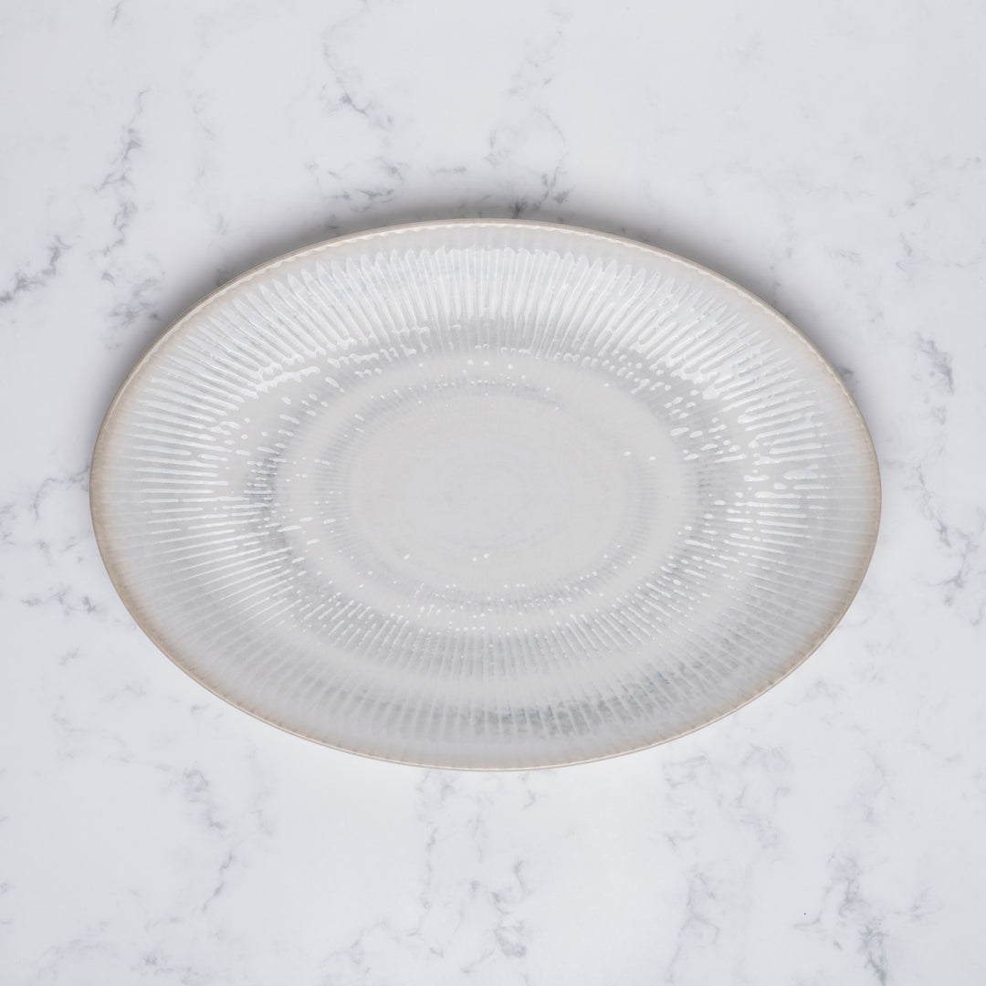 Oval Plate with Foot | Porcelain, 12.59" | Pack of 12