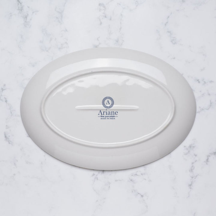 Oval Plate with Foot | Porcelain, 12.59" | Pack of 12