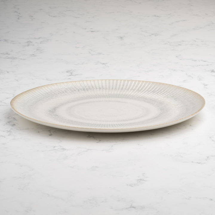 Oval Plate with Foot | Porcelain, 12.59" | Pack of 12