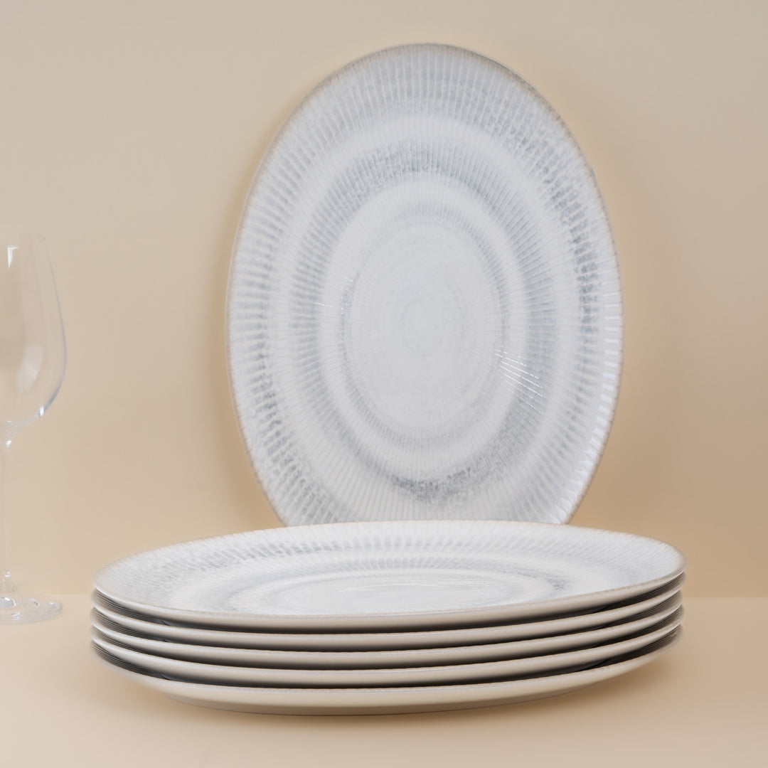 Oval Plate with Foot | Porcelain, 12.59" | Pack of 12