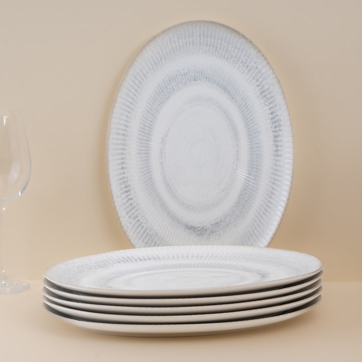 Oval Plate with Foot | Porcelain, 12.59" | Pack of 12