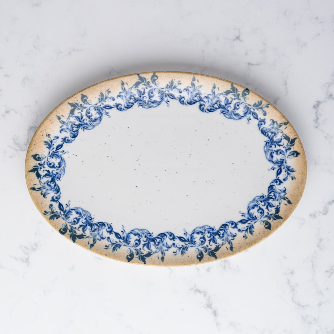 Plate Oval With Foot | Amalfi | Porcelain, Set of 12