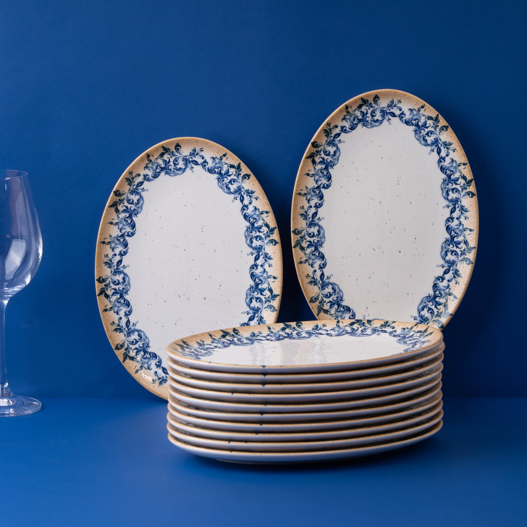 Plate Oval With Foot | Amalfi | Porcelain, Set of 12