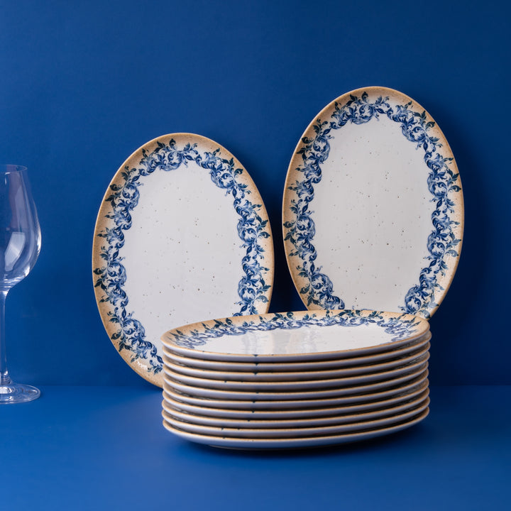 Plate Oval With Foot | Amalfi | Porcelain, Set of 12