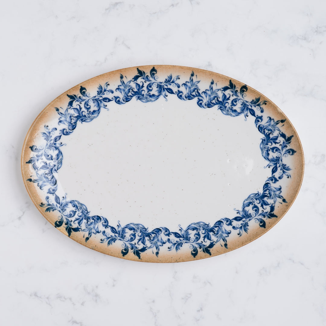 Plate Oval With Foot | 12.59" | Porcelain, Pack of 6
