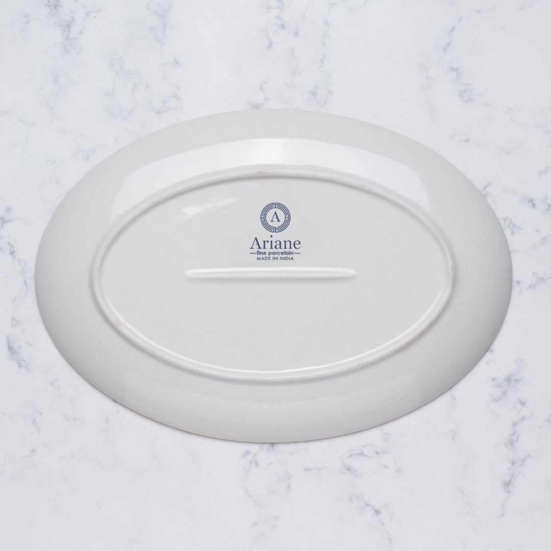 Plate Oval With Foot | 12.59" | Porcelain, Pack of 6