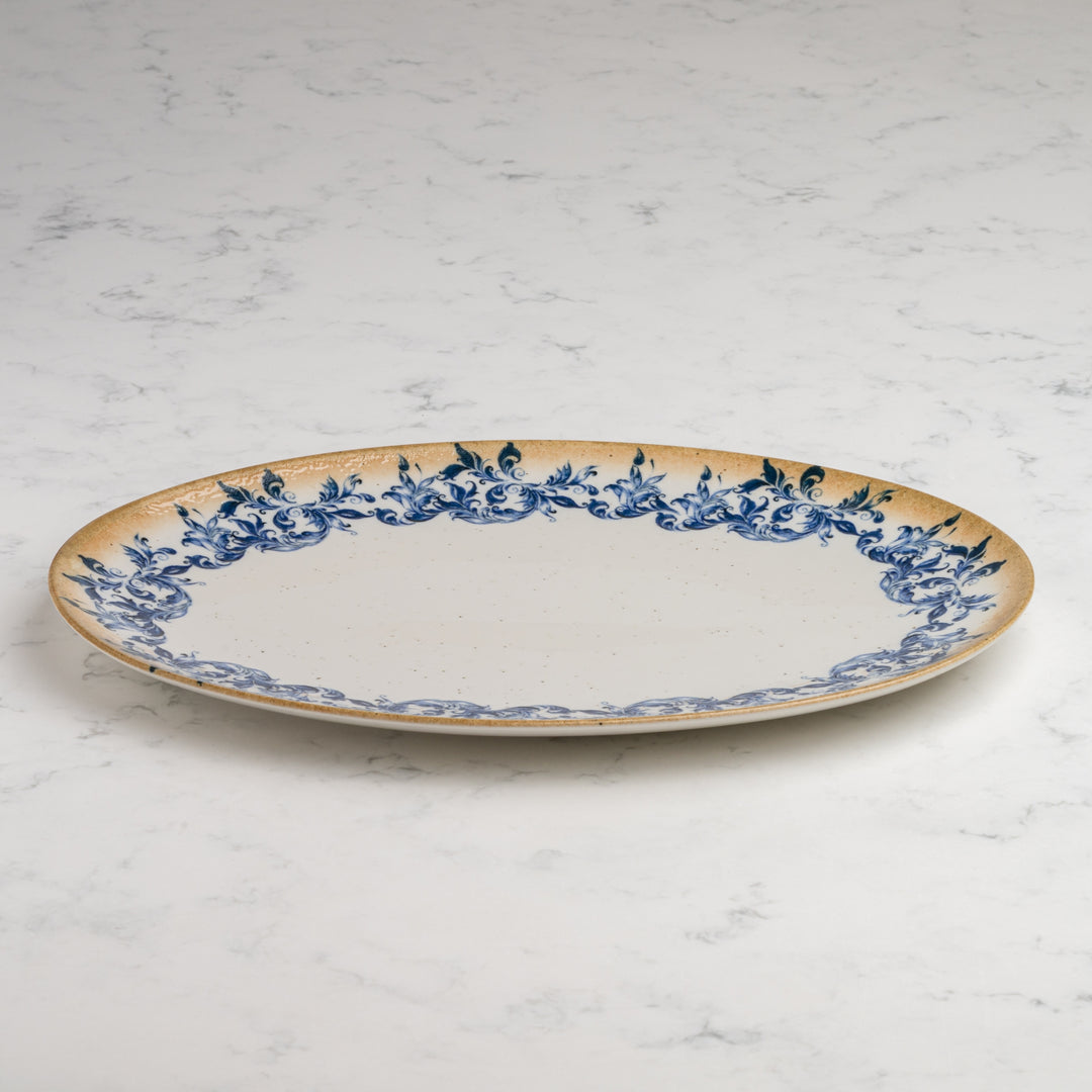 Plate Oval With Foot | 12.59" | Porcelain, Pack of 6