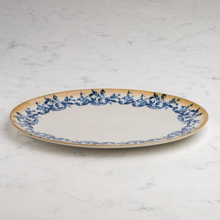 Plate Oval With Foot | 12.59" | Porcelain, Pack of 6