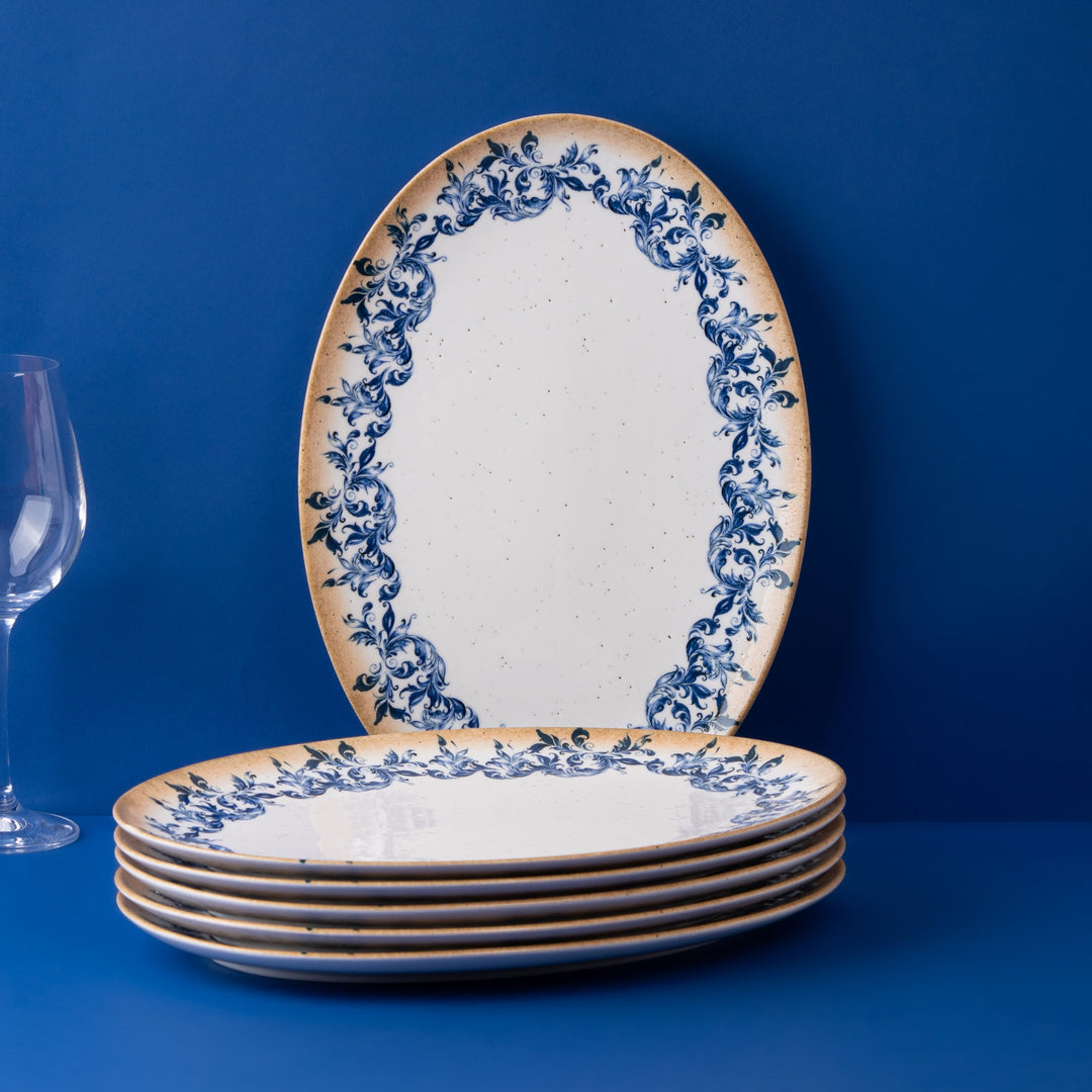Plate Oval With Foot | 12.59" | Porcelain, Pack of 6