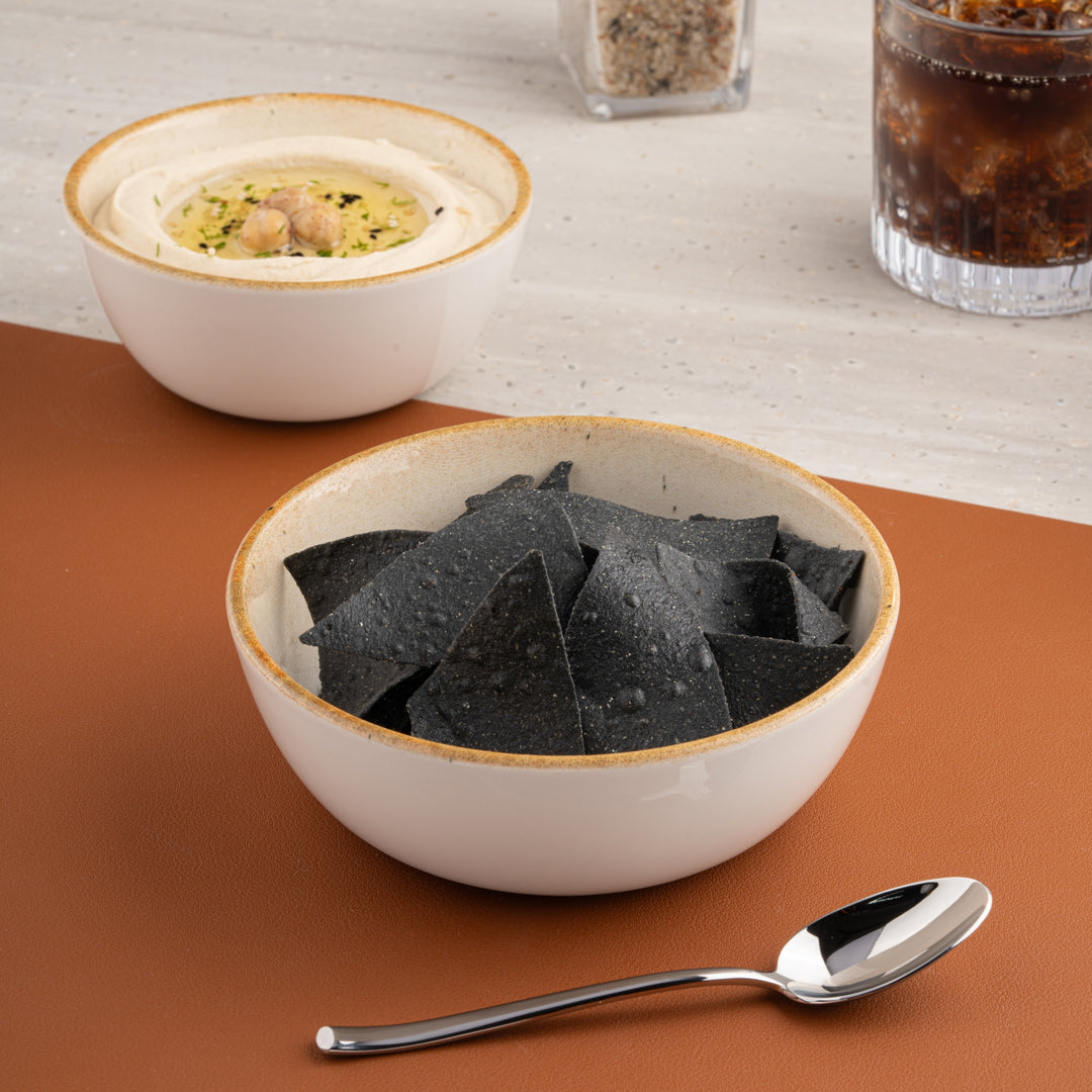 Bowl Non Stackable With Foot | Amalfi | Porcelain , Set of 4