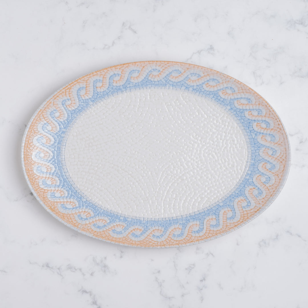 Oval Plate With Foot | Porcelain, Set of 6
