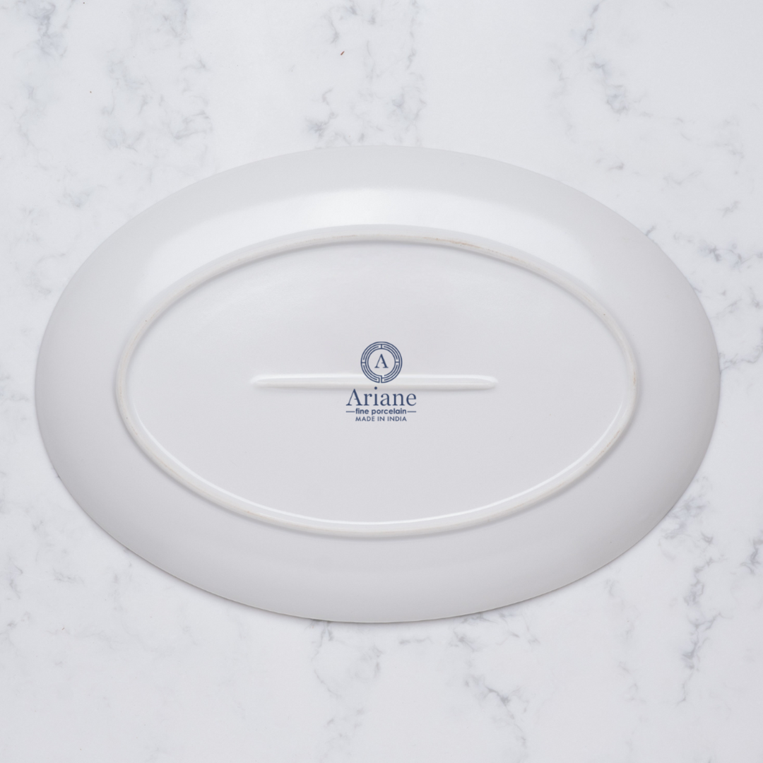 Oval Plate With Foot | Porcelain, Set of 6