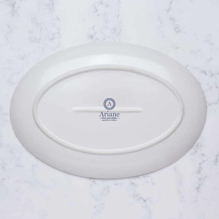 Oval Plate With Foot | Porcelain, Set of 6