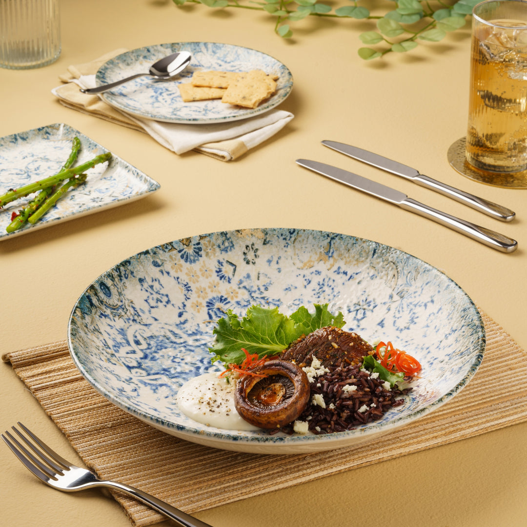 Round Wok Deep Plate | 11", Set of 6 | Porcelain
