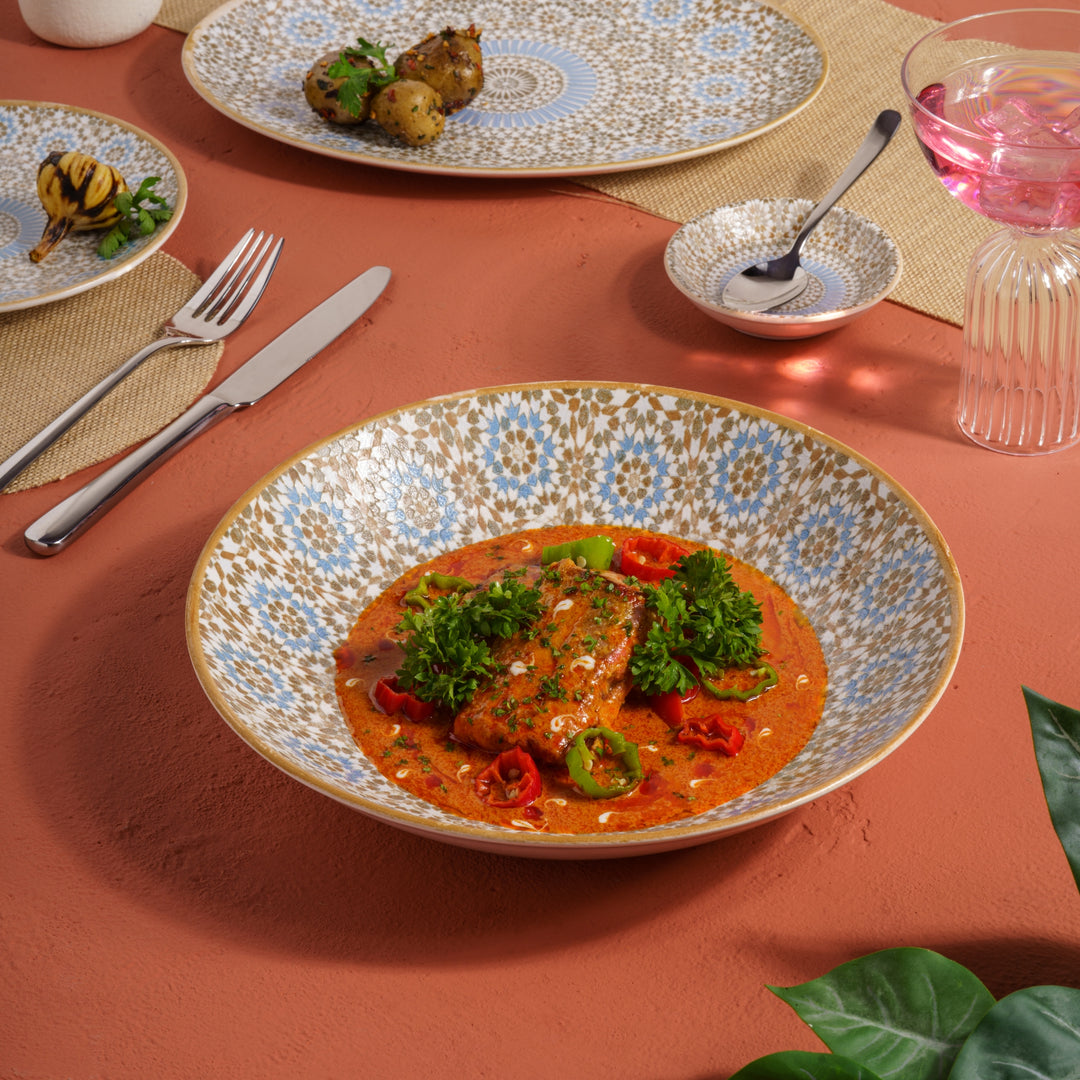 Round Cous Cous Deep Plates | Porcelain, Set of 6