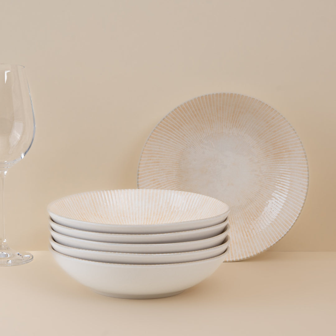 Round Deep Plate | Porcelain, Pack of 6