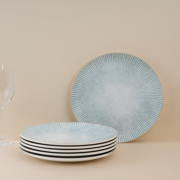 Modern Porcelain Rimless Dinner Plate | Pack of  6