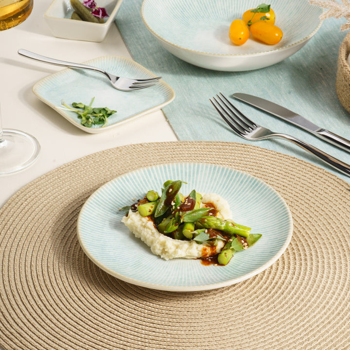 Modern Porcelain Rimless Dinner Plate | Pack of  6