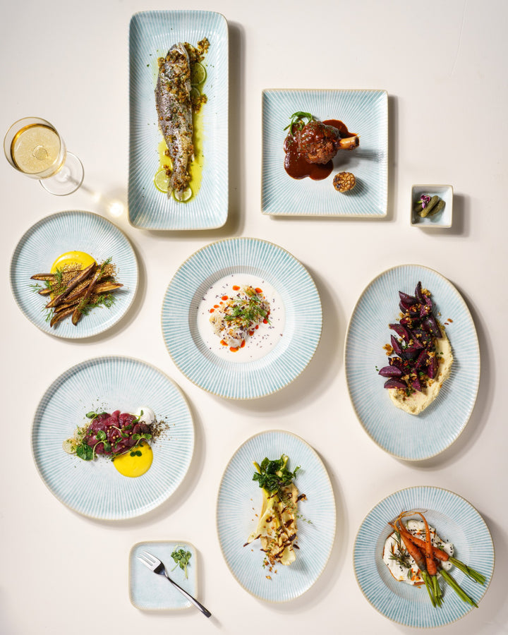 Modern Porcelain Rimless Dinner Plate | Pack of  6