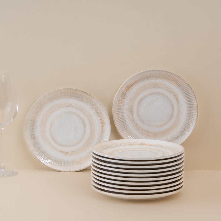 Elegant Round Rimless Plate | Porcelain | Set of 12