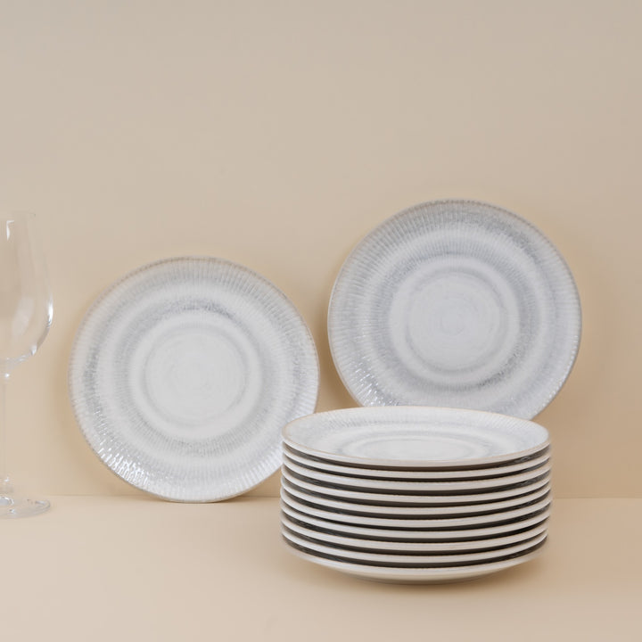 Round Rimless Plate | Porcelain | Pack of 12