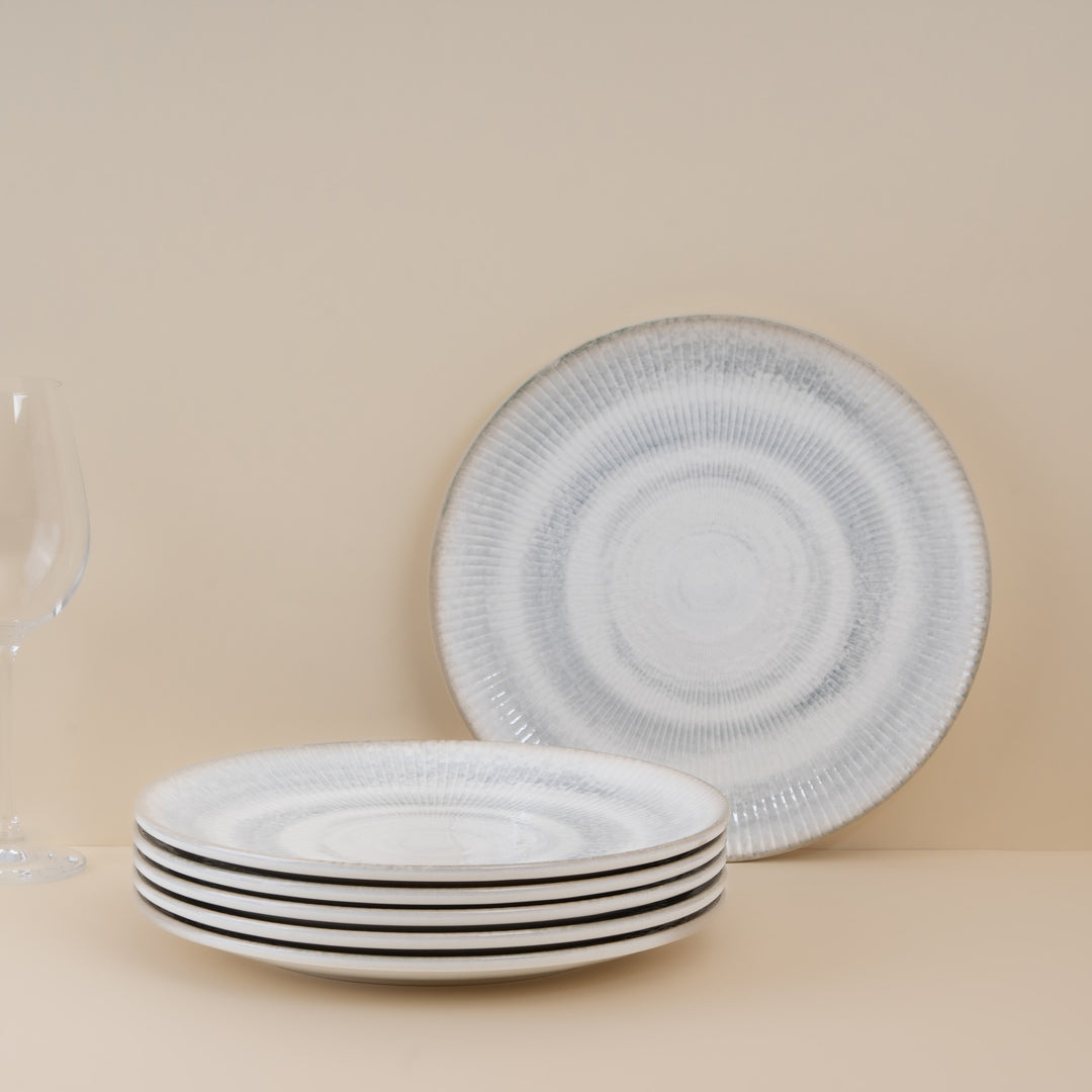 Round Rimless Plate | Porcelain, Set of 6