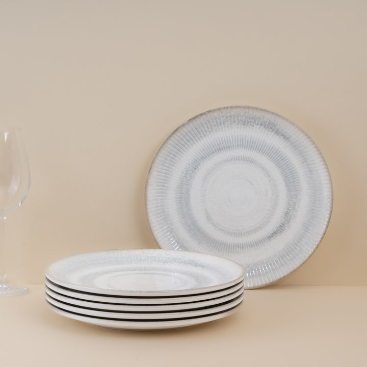 Round Rimless Plate | Porcelain, Set of 6