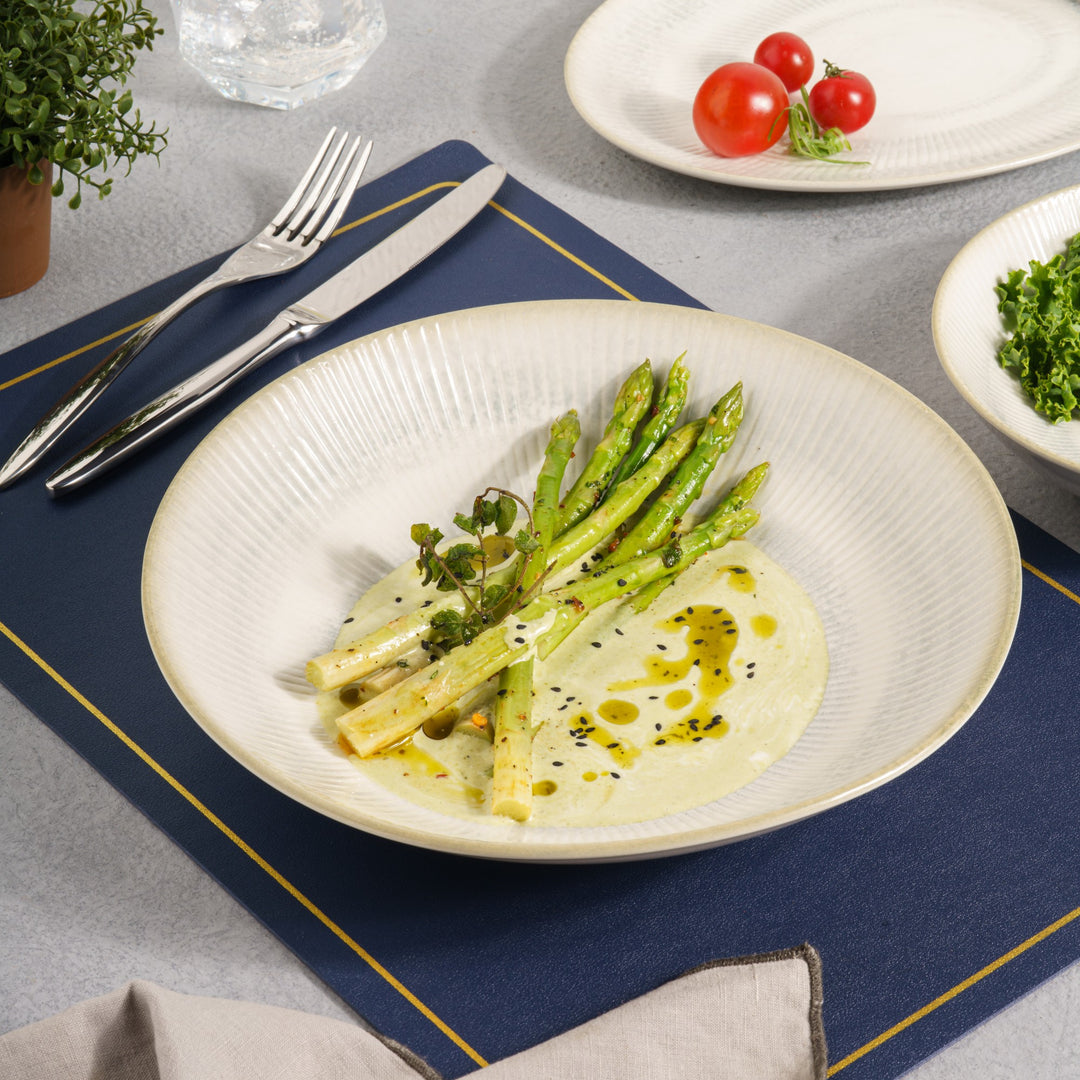 Round Cous Cous Deep Plate | Pack of 6, Porcelain