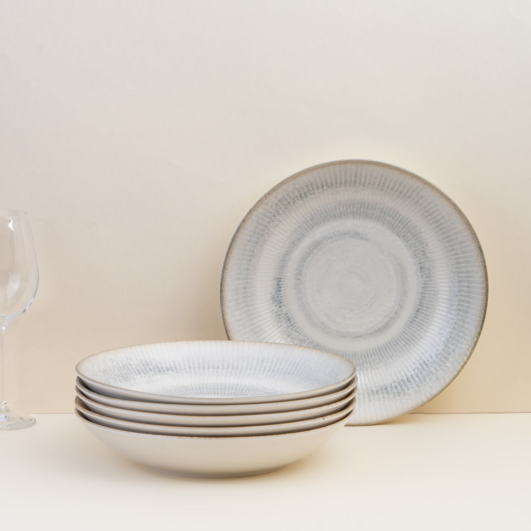Round Wok Deep Plate | Set of 6, Porcelain