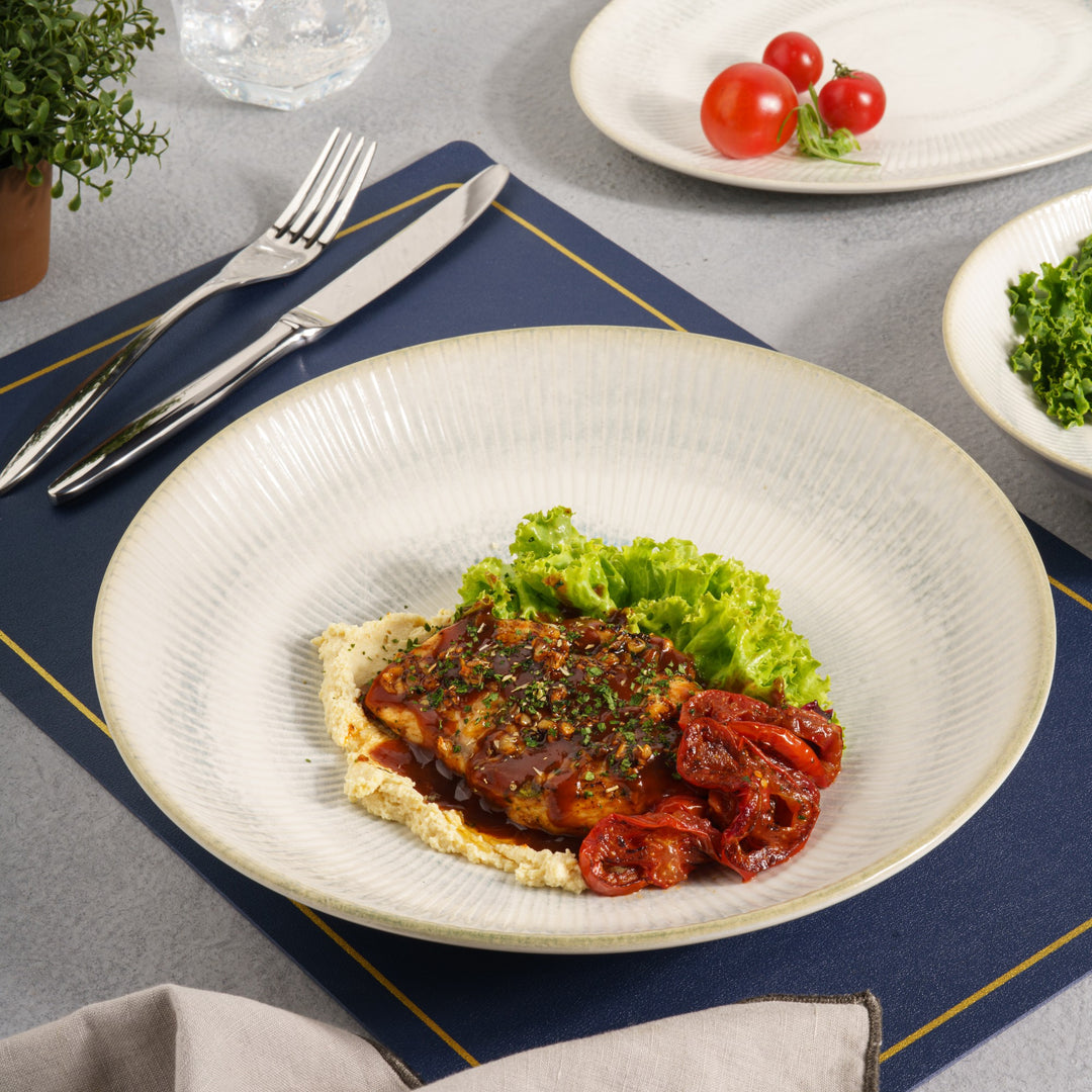 Round Wok Deep Plate | Set of 6, Porcelain