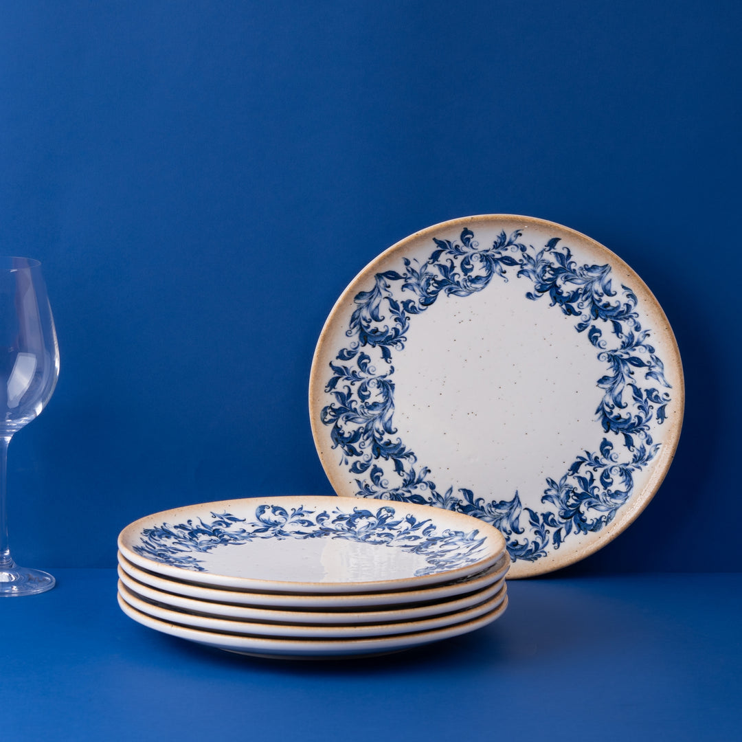 Porcelain Round Rimless Plate | Amalfi | Set of 6