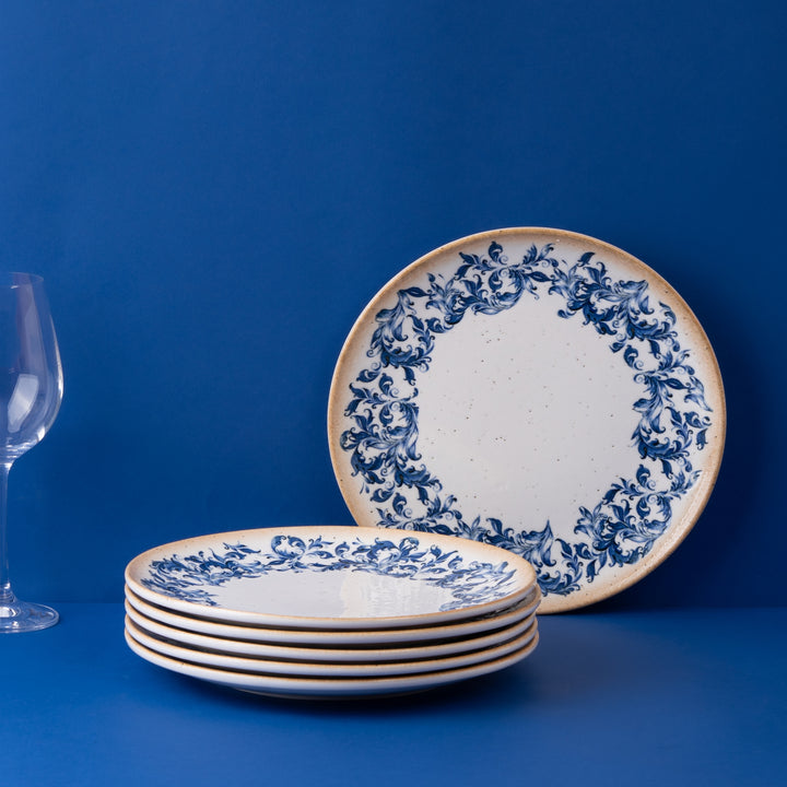 Porcelain Round Rimless Plate | Amalfi | Set of 6
