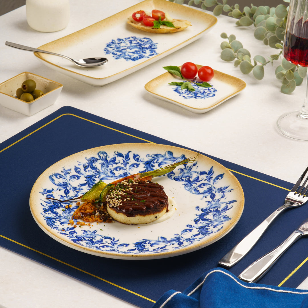 Porcelain Round Rimless Plate | Amalfi | Set of 6