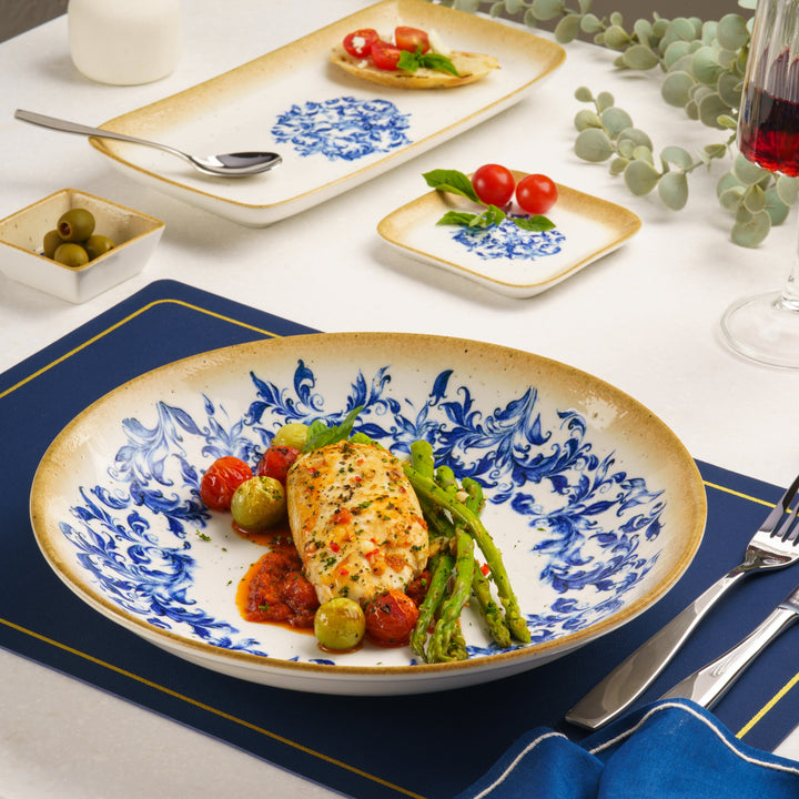 Round Wok Deep Plate | Porcelain|  11", Pack  of 6