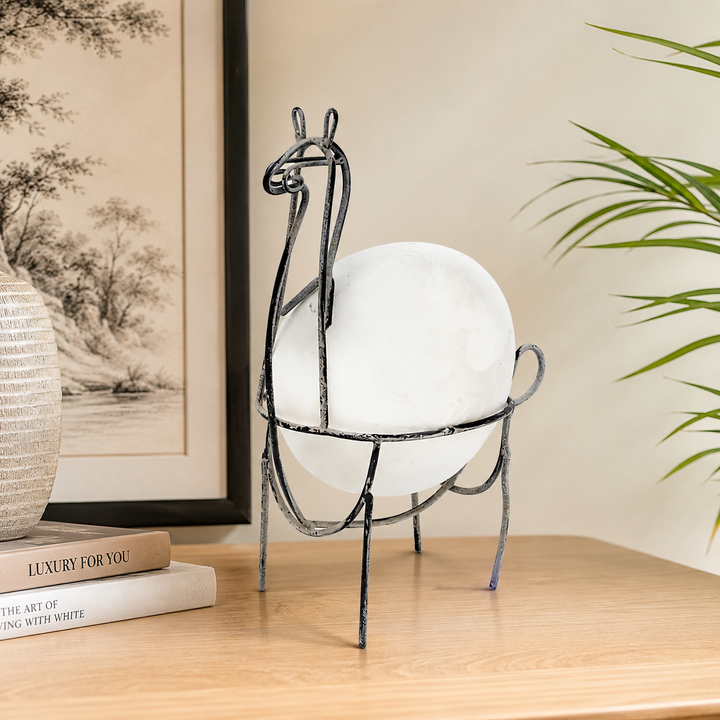 Eco Mix Elephant & Llama Sculpture with Metal Feet | Sustainable Decor