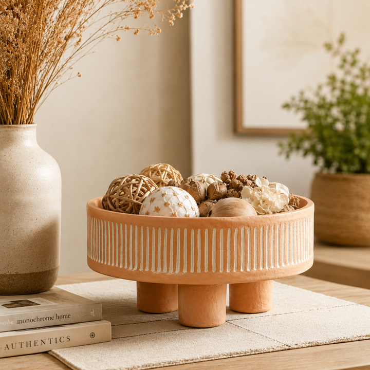 Handcrafted Ecomix Coral Decorative Bowl | Coastal Table Accent