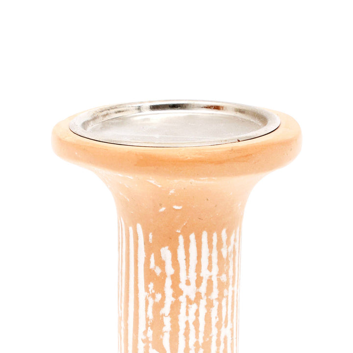 Ecomix Pillar Candle Holder 7" | Handcrafted Brown Candle Stand 4x4
