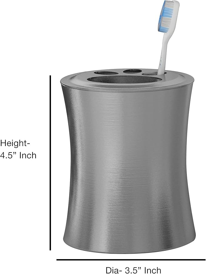 Stainless Steel Toothbrush Holder | Compact Multi-Slot Holder for Toothbrushes,Razors & Makeup Accessories